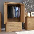 Torino Wardrobe - 2 Door - 3 Drawer - Oak