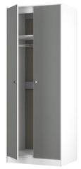 Padstow Grey and White 2 Door Plain Tall Wardrobe