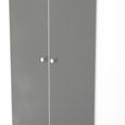 Padstow Grey and White 2 Door Plain Tall Wardrobe