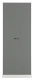 Padstow Grey and White 2 Door Plain Tall Wardrobe