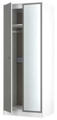 Padstow Grey and White 2 Door Tall Wardrobe - 1 Mirror