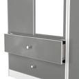 Padstow Grey and White 3 Door Tall Combi Wardrobe - 1 Mirror and LHF 2 Drawers