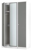 Padstow Grey and White 3 Door Tall Triple Wardrobe - 1 Mirror