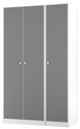 Padstow Grey and White 3 Door Tall Triple Wardrobe
