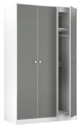 Padstow Grey and White 3 Door Tall Triple Wardrobe
