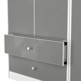Padstow Grey and White 3 Door Tall Triple Wardrobe - LHF 2 Drawers