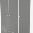 Padstow Grey and White 3 Door Tall Triple Wardrobe - LHF 2 Drawers