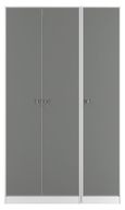 Padstow Grey and White 3 Door Tall Triple Wardrobe