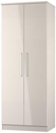 Paris Cashmere Gloss 2 Door Plain Tall Wardrobe