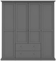 Paris Grey 4 Door 2 Drawer Wardrobe