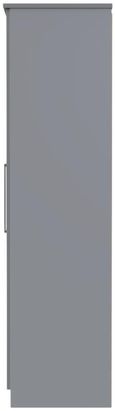 Paris Grey Gloss 2 Door Plain Tall Wardrobe