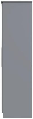 Paris Grey Gloss 2 Door Tall Wardrobe - 1 Mirror