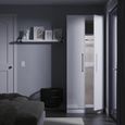 Paris White Gloss 2 Door Plain Tall Wardrobe