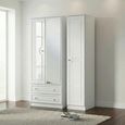 Pembroke Wardrobe - 3 Door - 1 Mirror - LHF 2 Drawers - Combi - White Gloss