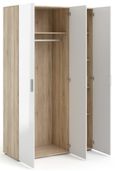 Pepe Oak Effect and White Gloss 3 Door Triple Wardrobe