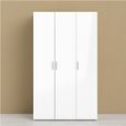 Pepe Oak Effect and White Gloss 3 Door Triple Wardrobe