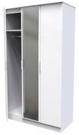 Plymouth White Gloss 3 Door Tall Triple Wardrobe - 1 Mirror