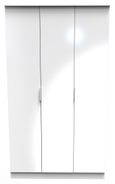 Plymouth White Gloss 3 Door Tall Triple Wardrobe