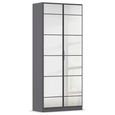 Rauch Acero 91cm 2 Door Mirrored Wardrobe - Metallic Grey