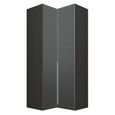 Rauch Alabama 100cm 2 Door Corner Wardrobe - Metallic Dark Grey