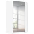 Rauch Alabama 117cm 2 Door Corner Mirrored Wardrobe - Alpine White