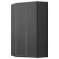 Rauch Alabama 117cm 2 Door Corner Wardrobe - Metallic Dark Grey