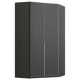 Rauch Alabama 117cm 2 Door Corner Wardrobe - Metallic Dark Grey