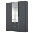 Alabama Wardrobe - 136cm - 3 Door - Combi - Metallic Dark Grey