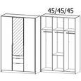 Alabama Wardrobe - 136cm - 3 Door - Combi - Metallic Dark Grey