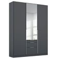 Alabama Wardrobe - 136cm - 3 Door - Combi - Metallic Dark Grey