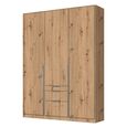 Alabama Wardrobe - 136cm - 3 Door - Drawer - Artisan Oak