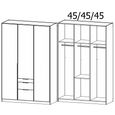 Alabama Wardrobe - 136cm - 3 Door - Drawer - Champagne
