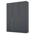 Alabama Wardrobe - 136cm - 3 Door - Drawer - Metallic Dark Grey