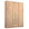 Alabama Wardrobe - 136cm - 3 Door - Drawer - Sonoma Oak