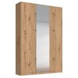 Alabama Wardrobe - 136cm - 3 Door - Mirror - Artisan Oak