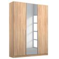 Alabama Wardrobe - 136cm - 3 Door - Mirror - Sonoma Oak