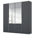 Alabama Wardrobe - 181cm - 4 Door - Combi - Metallic Dark Grey