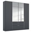 Alabama Wardrobe - 181cm - 4 Door - Combi - Metallic Dark Grey