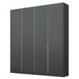Alabama Wardrobe - 181cm - 4 Door - Metallic Dark Grey