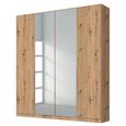 Alabama Wardrobe - 181cm - 4 Door - Mirror - Artisan Oak