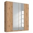 Alabama Wardrobe - 181cm - 4 Door - Mirror - Artisan Oak