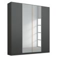 Alabama Wardrobe - 181cm - 4 Door - Mirror - Metallic Dark Grey