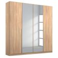 Alabama Wardrobe - 181cm - 4 Door - Mirror - Sonoma Oak