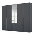 Alabama Wardrobe - 226cm - 5 Door - Combi - Metallic Dark Grey