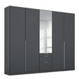 Alabama Wardrobe - 226cm - 5 Door - Combi - Metallic Dark Grey