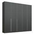 Alabama Wardrobe - 226cm - 5 Door - Metallic Dark Grey