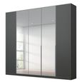 Alabama Wardrobe - 226cm - 5 Door - Mirror - Metallic Dark Grey