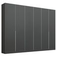 Alabama Wardrobe - 271cm - 6 Door - Metallic Dark Grey