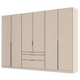Alabama Wardrobe - 271cm - 6 Door - Drawer - Champagne