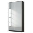 Rauch Alabama 91cm 2 Door Mirrored Wardrobe - Metallic Dark Grey